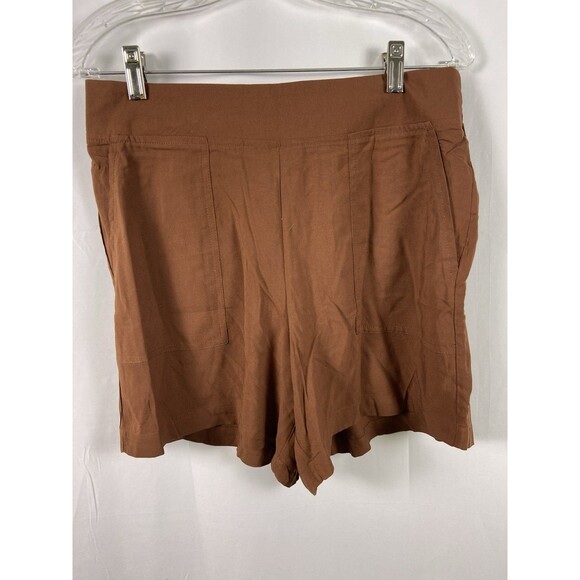 Wild fox Women’s Brown Rayon Shorts Sz XL Pull On 5” Inseam Stretch - Picture 1 of 8
